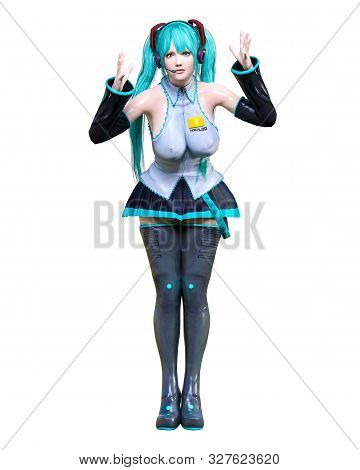 3D Comics Cosplay Anime Girl.
