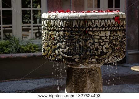 Mexican Baroque Fountain At San Miguel De Allende, State Og Guanajuato, Mexico