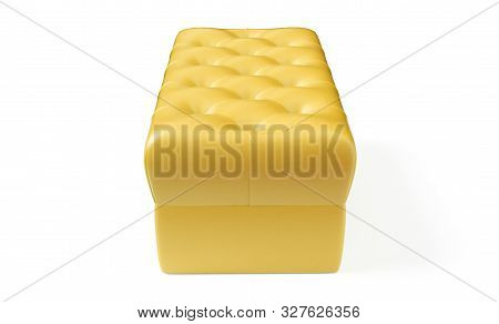 3d Render Of A Silk Royal Pillow With Golden Tussels Isolated On A White Background. Home Decor. Roy