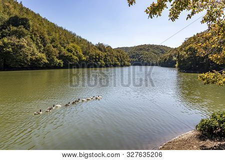 Sile,istanbul,turkey-october 13,2019.saklı Lake Is An Artificial Dam Lake Located In Karamandere Vil