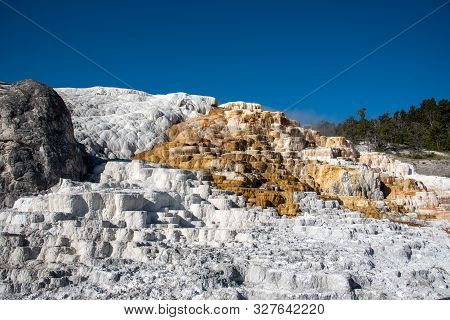 Minerva Terraces With Its Travertine Deposits
