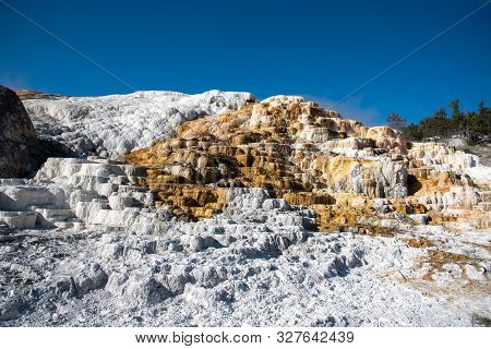 Minerva Terraces With Its Travertine Deposits
