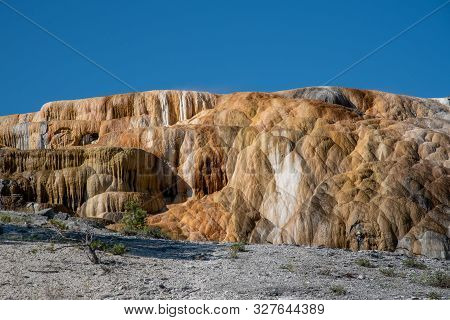 Minerva Terraces With Its Travertine Deposits