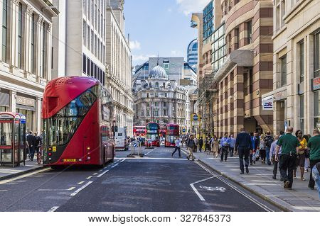London. May 21 2019. A Sttreet Scene In The City Of London In London