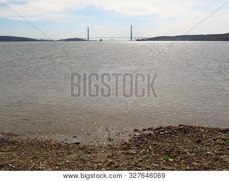 Vladivostok Golden Bridge, Sea, Coast And Port