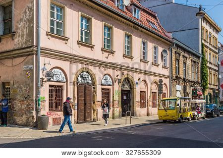 Kazimierz Krakow Poland. May 7 2019. A Street Scene In Kazimierz In Krakow