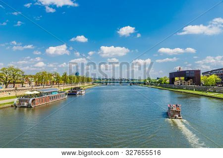 Kazimierz Krakow Poland. May 7 2019. A View Over The Vistula River In Kazimierz In Krakow