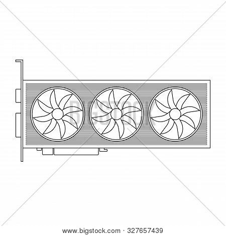 Video Card Icon On White Background. Vector Illustration.