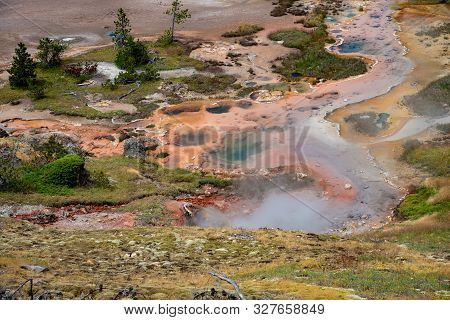 Artists Painpots Geothermal Area In Yellowstone National Park