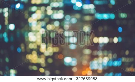 Blurred Abstract Bokeh Background Of San Francisco City Lights At Night