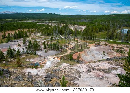 Artists Painpots Geothermal Area In Yellowstone National Park