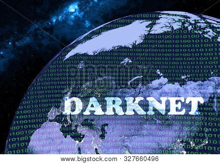 Binary code on Earth. Darknet concept 3D illustration