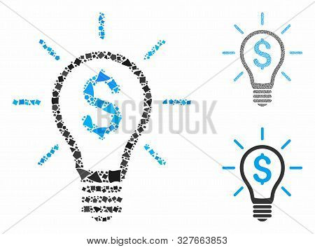 Profitable Invention Mosaic Of Abrupt Elements In Various Sizes And Color Tinges, Based On Profitabl