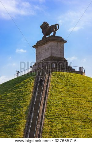 Lion Mound Monument in Waterloo Belgium - architecture background