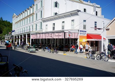 Mackinac Island, Michigan / United States - June 11, 2018: The Pancake House Offers Breakfast, Lunch