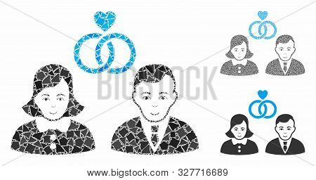 People Marriage Composition Of Tremulant Pieces In Various Sizes And Color Tints, Based On People Ma