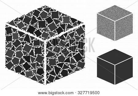 Isometric Cube Mosaic Of Tremulant Items In Various Sizes And Color Hues, Based On Isometric Cube Ic