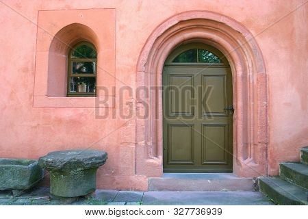 Old Entrance Door To Historic Building In Schönau, Germany