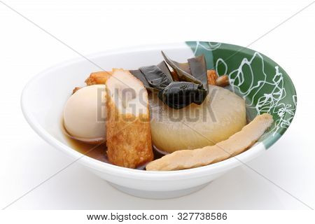 Japanese Food, Oden In A Bowl On White Background