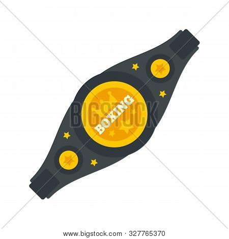 Boxing Gold Belt Icon. Flat Illustration Of Boxing Gold Belt Vector Icon For Web Design