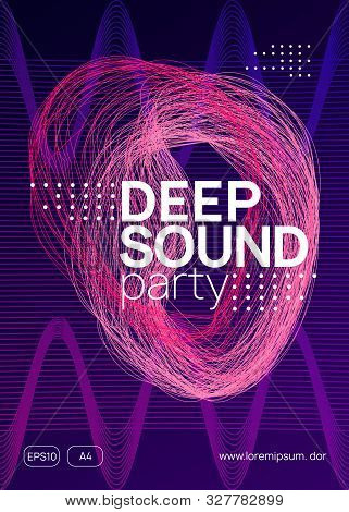 Dance Flyer. Dynamic Gradient Shape And Line. Digital Show Brochure Layout. Neon Dance Flyer. Electr