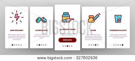 Supplements Onboarding Mobile App Page Screen Vector Thin Line. Sportsman Plastic Container With Pro