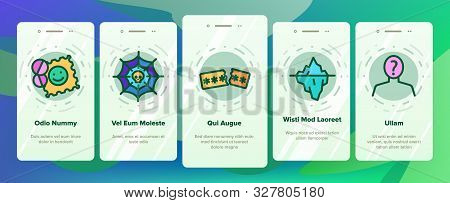 Darknet Onboarding Mobile App Page Screen Vector Thin Line. Password And Key Protection Dark Deep In