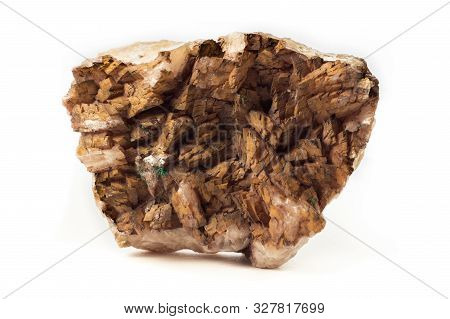 Rock Of Siderite Mineral From Spain Isolated On A Pure White Background