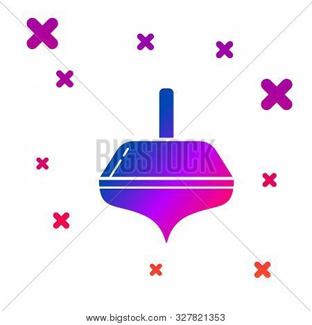 Color Hanukkah Dreidel Icon Isolated On White Background. Gradient Random Dynamic Shapes. Vector Ill