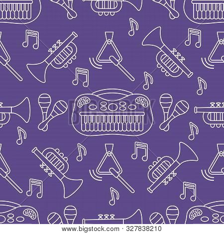 Seamless Pattern Musical Instruments Toys For Kids