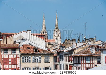 St Mary's Gothic Cathedral In The Center Of Bayonne, France