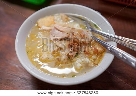 Soto Ayam Gading Or Chicken Soto Is A Chicken Soup Served With Vegetables And Rice Delicious Indones