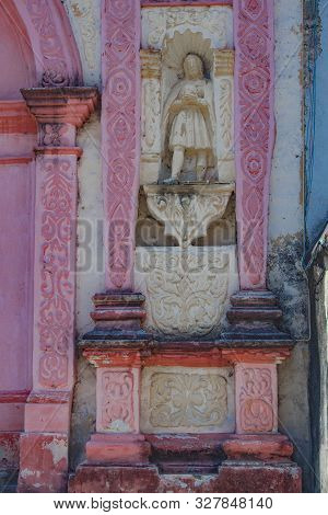 Cuernavaca Cathedral, Detail Of Saint, Mexican Baroque, Typical Mexican Colors