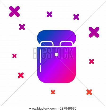 Color Air Headphones In Box Icon Icon Isolated On White Background. Holder Wireless In Case Earphone