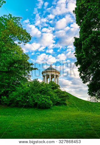 The Monopteros In The Englischer Garten In Munich, Bavaria, Germany.