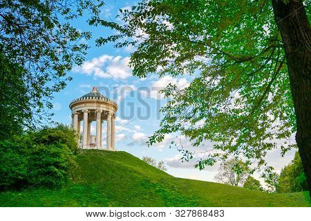 The Monopteros In The Englischer Garten In Munich, Bavaria, Germany.