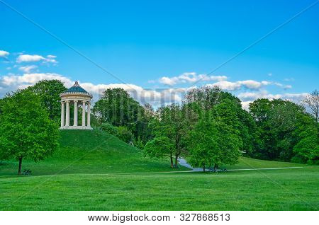 The Monopteros In The Englischer Garten In Munich, Bavaria, Germany.
