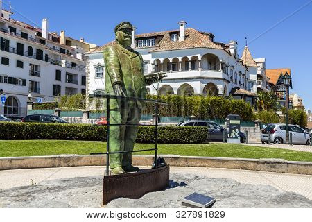Cascais - August 14, 2019: King Carlos I Of Portugal Looking At His Beloved Bay Of Cascais, In Casca