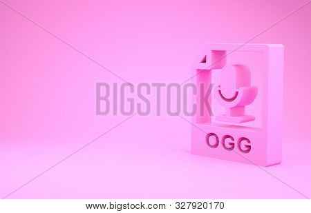Pink Ogg File Document. Download Ogg Button Icon Isolated On Pink Background. Ogg File Symbol. Minim