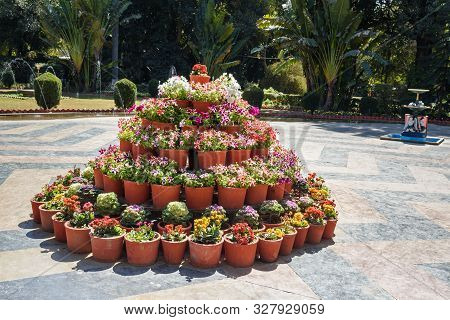 Saheliyon Ki Bari Gardens Or Courtyard Of The Maidens In Udaipur. Rajasthan. India