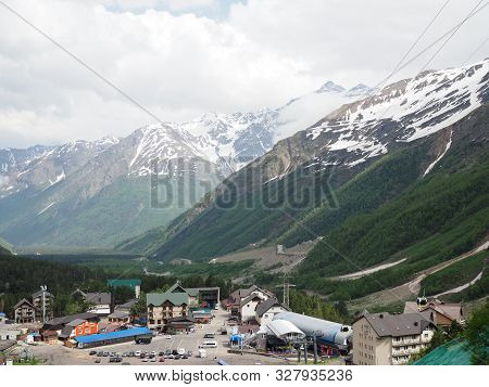 Elbrus Region. Azau Glade. The View From The Height. Russia, Elbrus - June 2019
