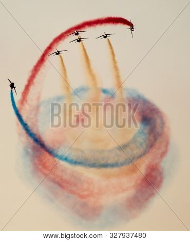 Planes Doing Stunts In The Sky In Spain