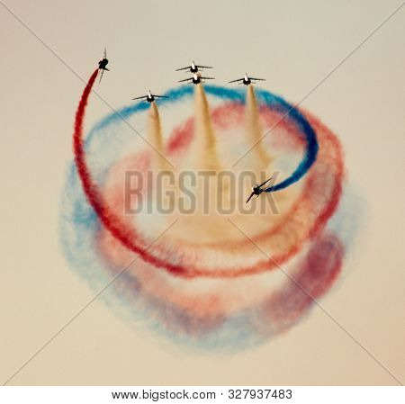 Planes Doing Stunts In The Sky In Spain