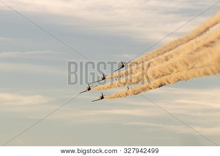 Planes Doing Stunts In The Sky In Spain