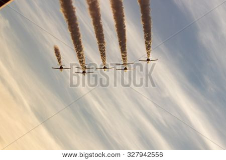 Planes Doing Stunts In The Sky In Spain