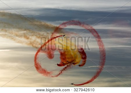 Planes Doing Stunts In The Sky In Spain
