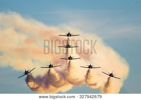 Planes Doing Stunts In The Sky In Spain
