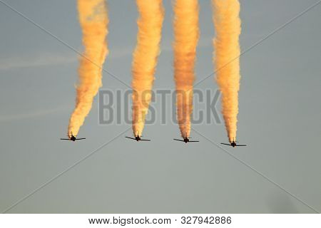 Planes Doing Stunts In The Sky In Spain