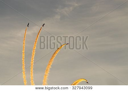 Planes Doing Stunts In The Sky In Spain