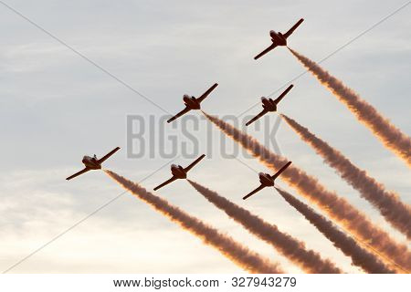 Planes Doing Stunts In The Sky In Spain